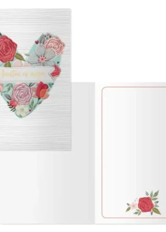 PACK 6 TARJETAS FELICITACION MODELO VALENTIN-BOUQUET