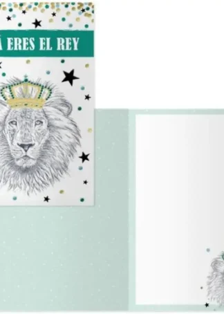 PACK 6 TARJETAS FELICITACION MODELO DIA PADRE-REY LEON