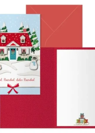 PACK/6 TARJETA DE FELICITACION NAVIDAD MODELO HOME