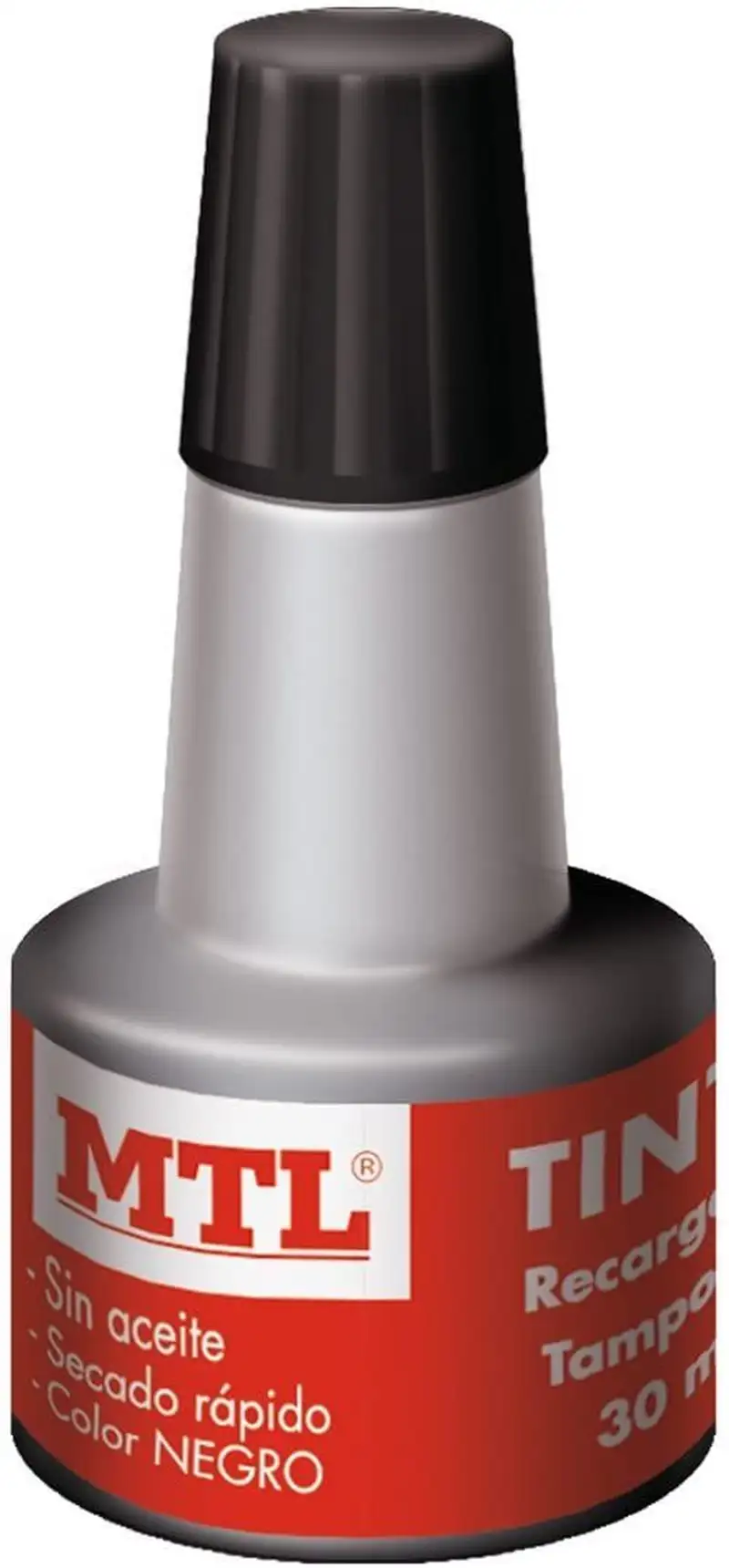 BOTELLA DE TINTA 30ML NEGRO RECARGA/ENTINTADO DE TAMPON MTL