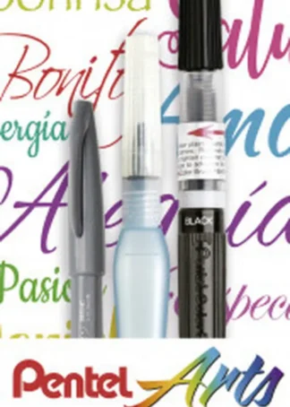 SET 2 PINCELES Y 1 ROTULADOR PARA LETTERING PENTEL ARTS 3B