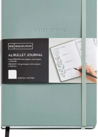 CUADERNO BULLET JOURNAL VERDE A5 96H 100G PAUTA DE PUNTOS