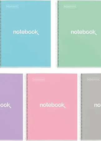 PAQ/5 NOTEBOOK1 A4 80H 90G CUAD.5X5 EMOTIONS COL. PASTEL