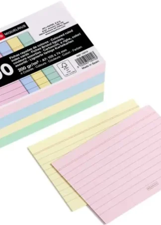 PAQ/200 FCICHAS RAYADAS COLORES A7 105X74MM