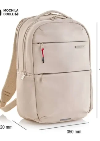 MOCHILA MEDIANA BAG TO WORK COLOR BEIGE 35X46X12CM