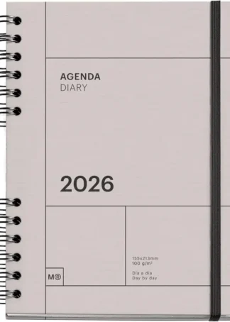 AGENDA PLUS BACK TO BASICS 2026 16,4X21,8CM D/P GRIS