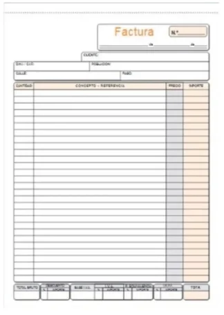 PAQ/5 TALONARIOS DE FACTURAS Fº NATURAL TRIPLICADO AUTOCOP