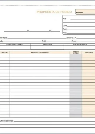 PAQ/10 TALONARIOS DE PEDIDOS HOLANDESA DUPLICADO AUTOCOP.