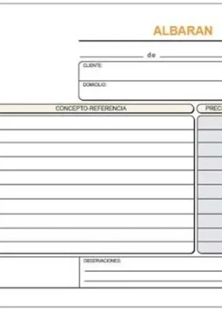PAQ/10 TALONARIOS DE ALBARANES 1/4 APAISADO DUPL.AUT.