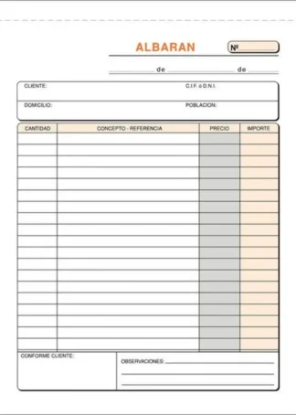 PAQ/10 TALONARIOS DE ALBARANES 1/4 NATURAL DUPL.AUT.