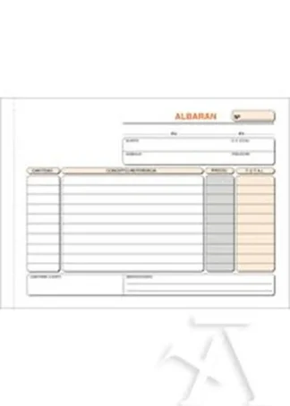PAQ/5 TALONARIOS DE ALBARANES 1/4 APAISADO TRIPLICADO AUT.