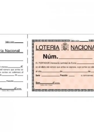 PAQ/10 TALONARIOS DE LOTERIA 21,5X10,5CM LOAN