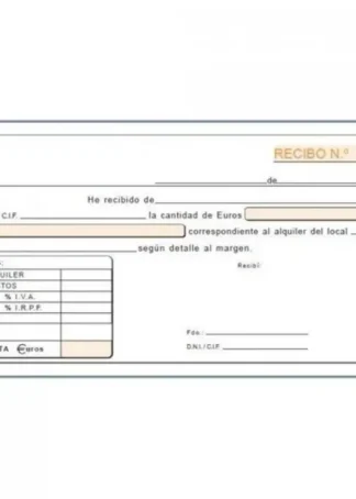 PAQ/10 TALONARIOS ALQUILER IVA DUPLICADO AUTOCOP. 1/3 FOLIO