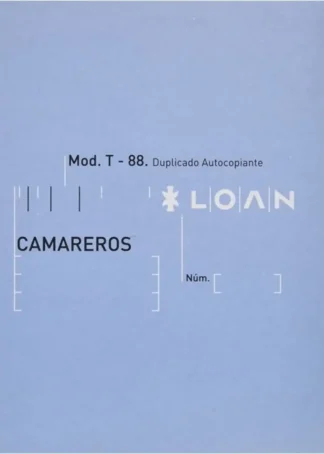 PAQ/10 TALONARIOS DE CAMAREROS 1/8 DUPLICADO AUTOCOP. T-88