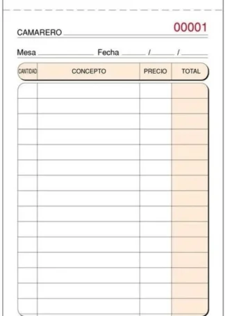 PAQ/10 TALONARIOS DE CAMARERO 9X14CM DUPLICADO AUTOC. T-140