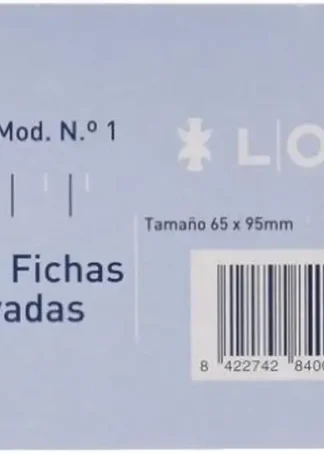 PAQ/100 FICHAS RAYADAS Nº1 6,5X9,5CM LOAN