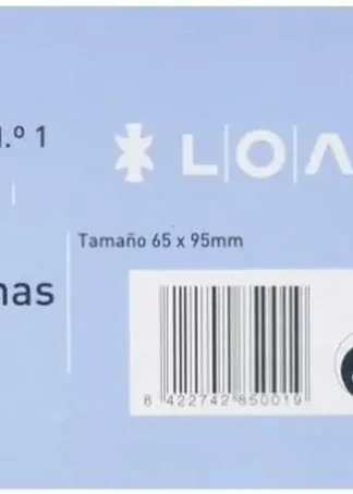 PAQ/100 FICHAS LISAS Nº1 6,5X9,5CM LOAN