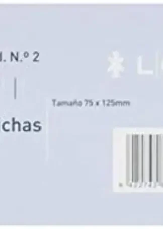 PAQ/100 FICHAS LISAS Nº 2 7,5X12,5CM LOAN