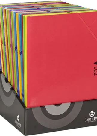 EXP 30 CARPETA Fº CARTON GOMAS Y SOLAPAS COLORES SURT LUZ