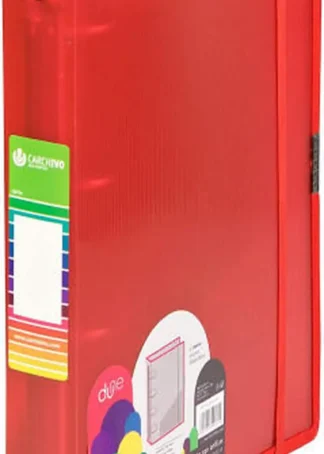CARPETA A4+ 4 ANILLAS 40MM POLIPROPILENO ROJO C/GOMA DUNE