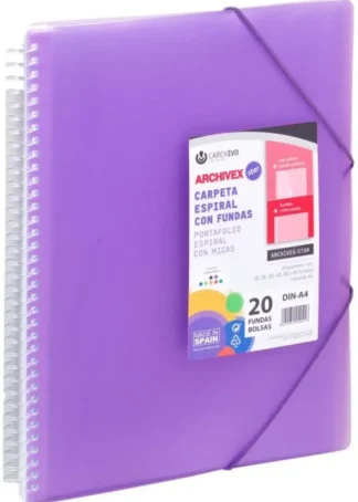 CARPETA 50 FUNDAS A4 ESPIRAL ARCHIVEX STAR VIOLETA CARCHIVO