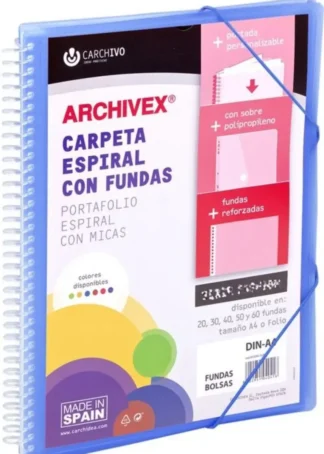 CARPETA 30 FUNDAS CANGURO A4 ARCHIVEX STAR AZUL