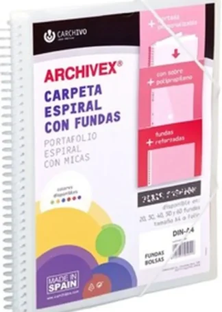 CARPETA 40 FUNDAS CANGURO A4 ARCHIVEX STAR TRANSLUCIDO