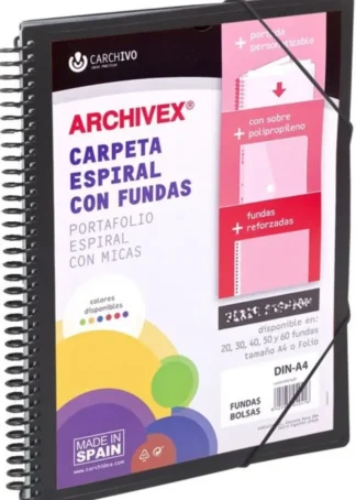 CARPETA 50 FUNDAS CANGURO A4 ARCHIVEX STAR NEGRO