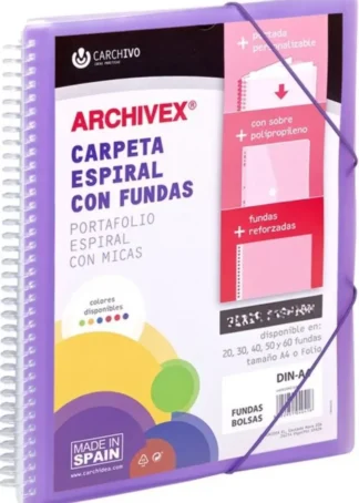 CARPETA 60 FUNDAS CANGURO A4 ARCHIVEX STAR VIOLETA