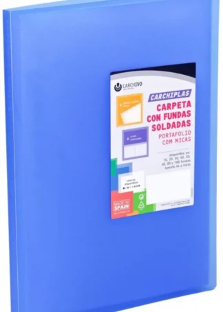 CARPETA 30 FUNDAS A4 TAPA FLEXIBLE AZUL CARCHIVO