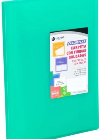CARPETA 40 FUNDAS A4 TAPA FLEXIBLE VERDE CARCHIPLAS
