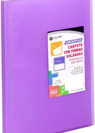 CARPETA 40 FUNDAS A4 TAPA FLEXIBLE VIOLETA CARCHIPLAS