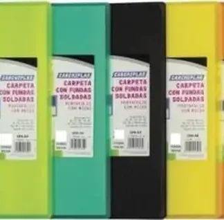 PAQ/8 CARPETA 40 FUNDAS A4 TAPA FLEXIBLE SURTIDO CARCHIPLAS