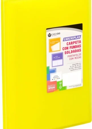 CARPETA 60 FUNDAS A4 TAPA FLEXIBLE AMARILLO CARCHIPLAS