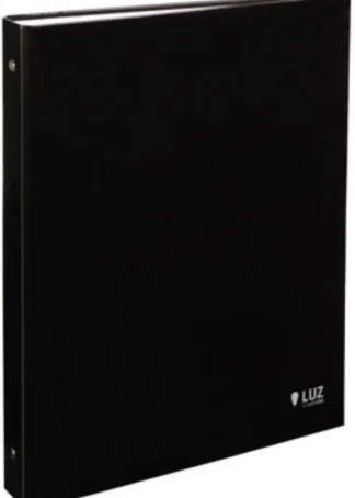 CARPETA A4 2 ANILLAS 25MM CARTON FORRADO NEGRO SERIE LUZ