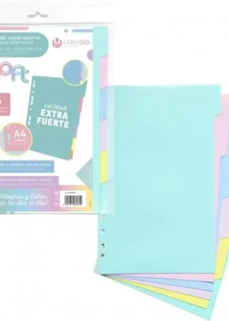 BOLSA SEPARADORES A4 SOFT EXTRA-FUERTE 6 PESTAÑAS MULTITALA