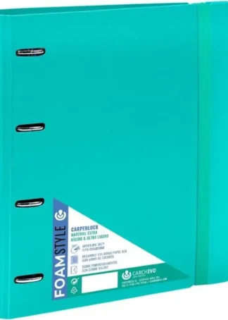 CARPEBLOCK FOAM STYLE VERDE A4+ 4 ANILLAS 35MM CON RECAMBI0