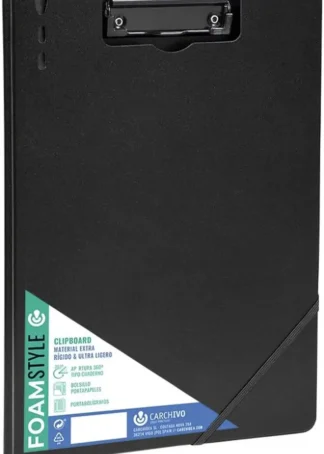 CARPETA A4 CON PINZA SUPERIOR PP RIGIDO FOAM NEGRO