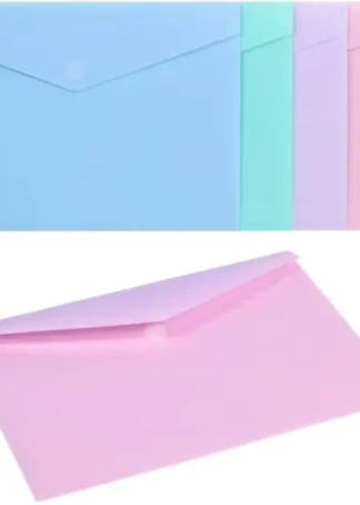 PAQ/10 CARPETA SOBRE Fº CIERRE VELCRO PP COLORES PASTEL