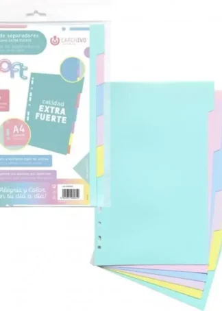 BOLSA SEPARADORES A4 SOFT EXTRA-FUERTE 10 PESTAÑAS MULTITAL