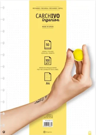RECAMBIO CUADERNO INGENIOX A4 50 HOJAS DOTS EXTRAIBLE