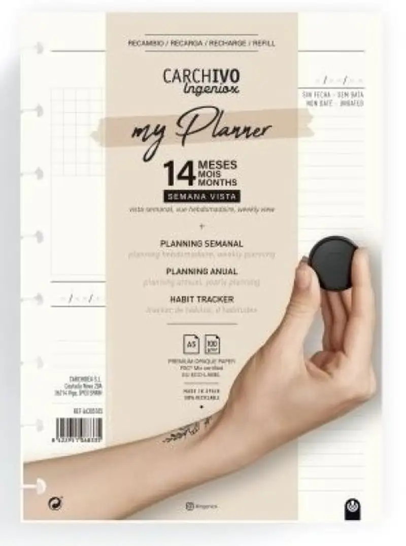 RECAMBIO A5 SEMANA VISTA MY PLANNER 144 PAGINAS