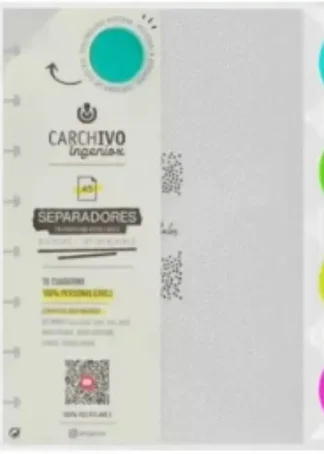 SEPARADORES INGENIOX A5 PP TRANS/NEON 4 POSICIONES