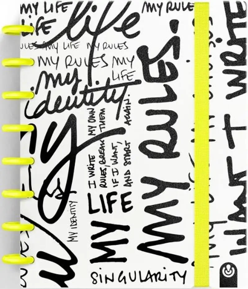CUADERNO INGENIOX A5 80H CUADRICULA MY LIFE AMARILLO