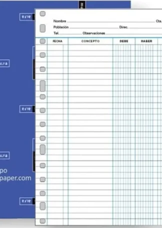 RECAMBIO FOLIO MULTITALADRO CUENTAS CORRIENTES 3005