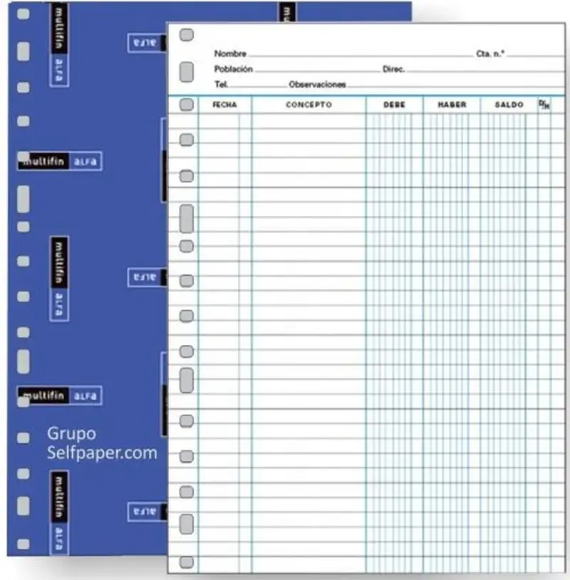 RECAMBIO FOLIO MULTITALADRO CUENTAS CORRIENTES 3005