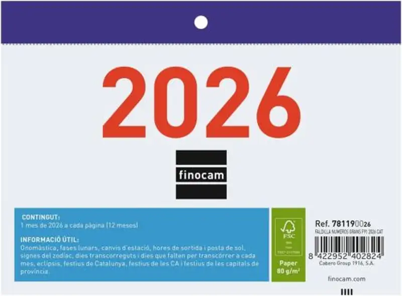 (CAT) FALDILLA NUMEROS GRANDES 2026 F91 15X10.5 CATALAN