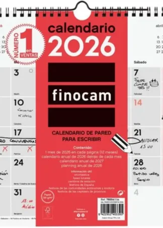CALENDARIO PARED 2026 ESCRIBIR M