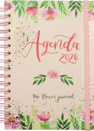 AGENDA ANUAL 2026 FLOWER JOURNAL E10 DP ROSA