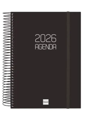 AGENDA ANUAL ESP. OPAQUE 2026 D/P E10 15,5X21,2CM NEGRO